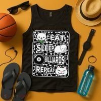 Eat Sleep Billiards Repeat Billiards Lover Outfit Tank Top thumb 4