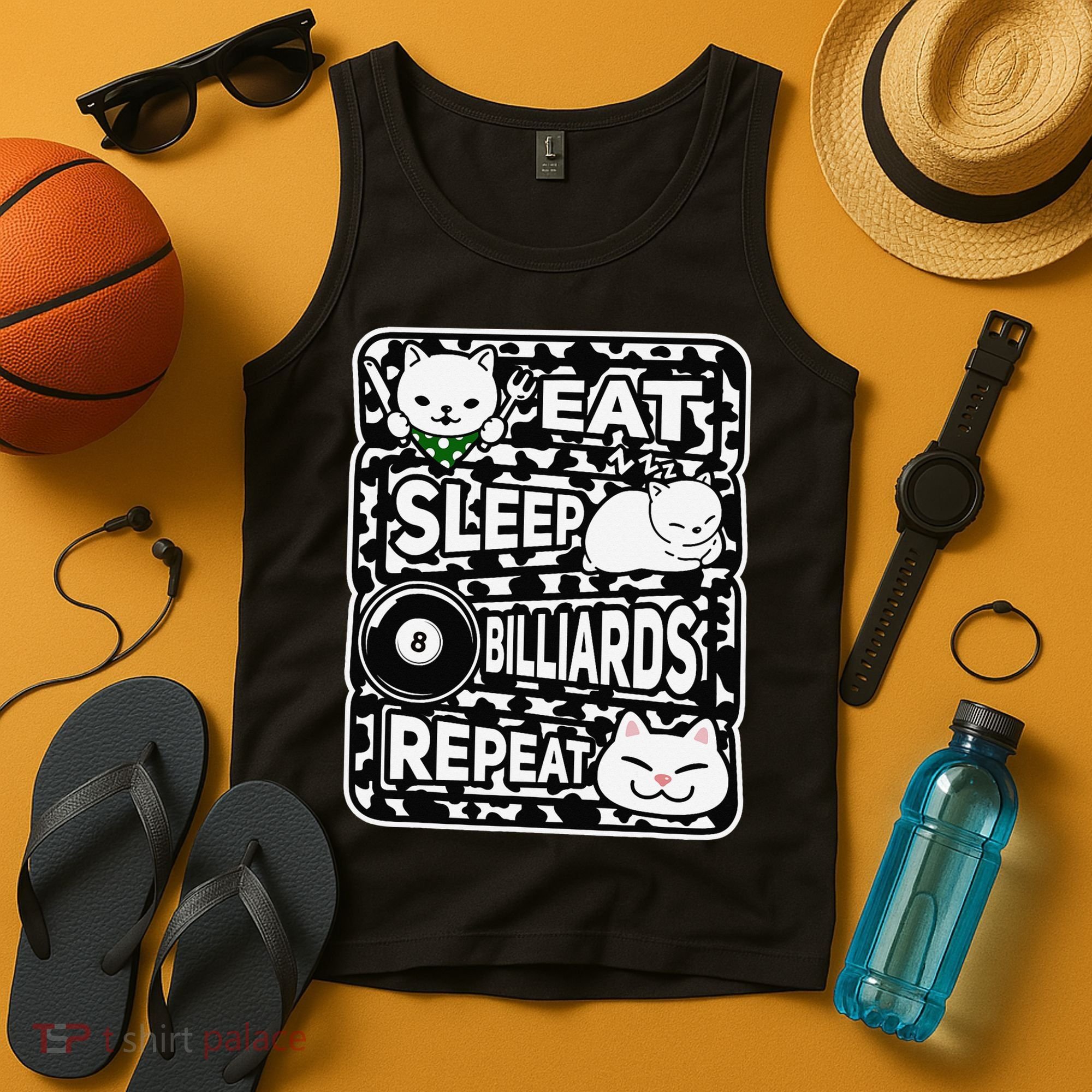 Eat Sleep Billiards Repeat Billiards Lover Outfit Tank Top
