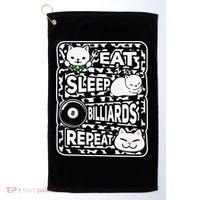Eat Sleep Billiards Repeat Billiards Lover Outfit Golf Towel thumb 0
