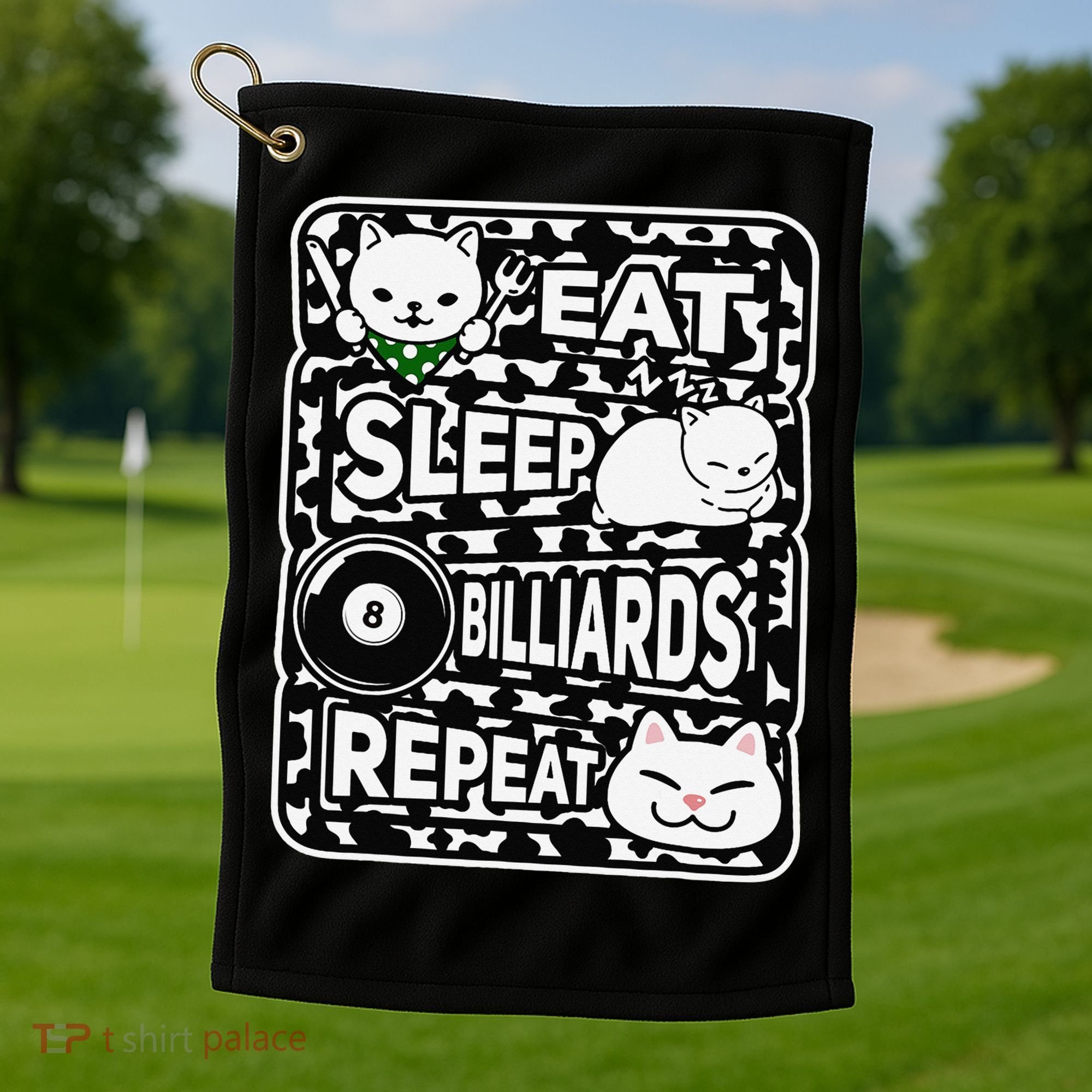 Eat Sleep Billiards Repeat Billiards Lover Outfit Golf Towel