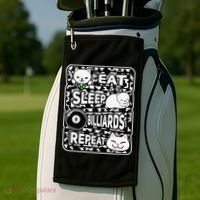 Eat Sleep Billiards Repeat Billiards Lover Outfit Golf Towel thumb 2