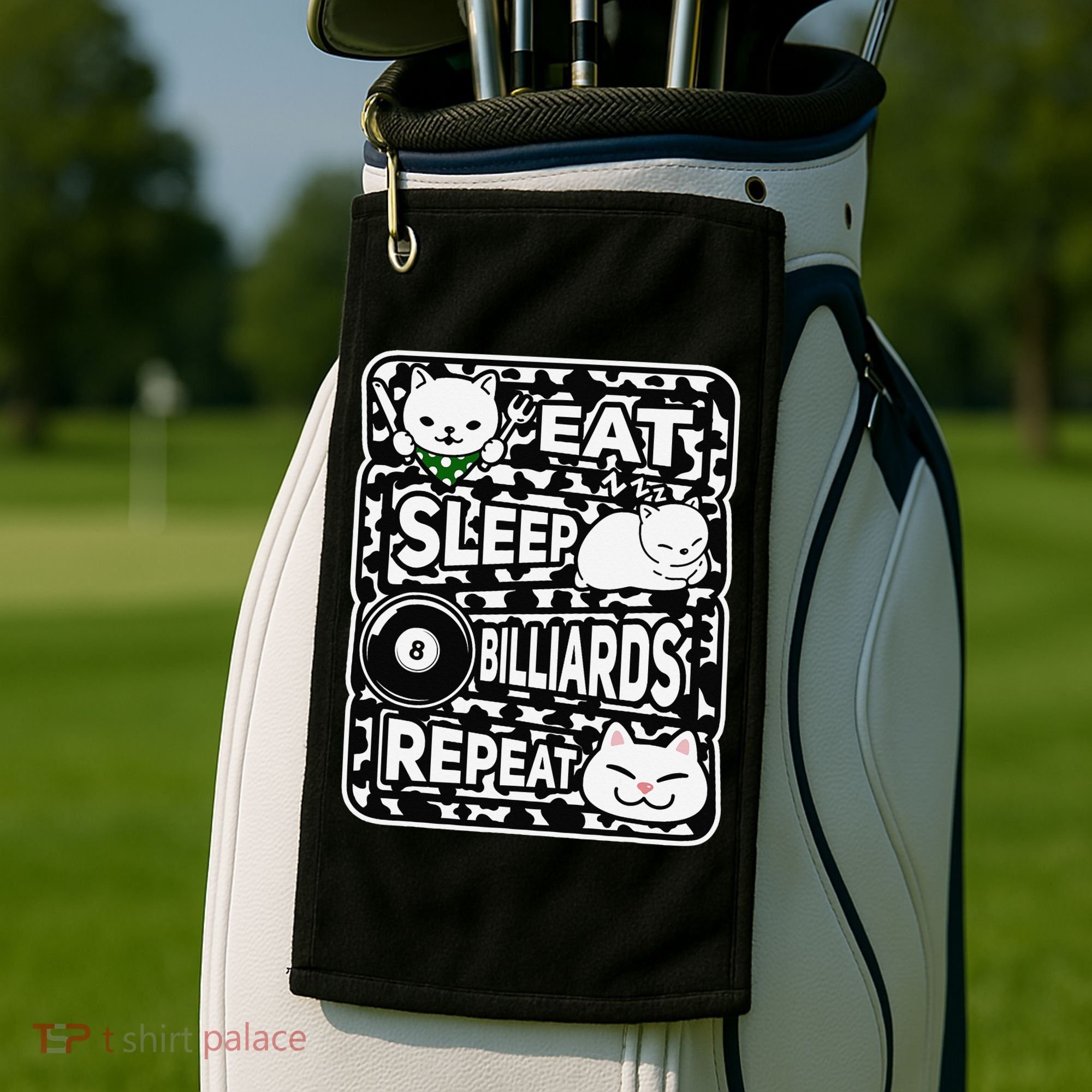 Eat Sleep Billiards Repeat Billiards Lover Outfit Golf Towel