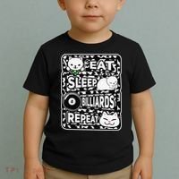 Eat Sleep Billiards Repeat Billiards Lover Outfit Toddler T-Shirt thumb 2