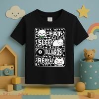 Eat Sleep Billiards Repeat Billiards Lover Outfit Toddler T-Shirt thumb 3