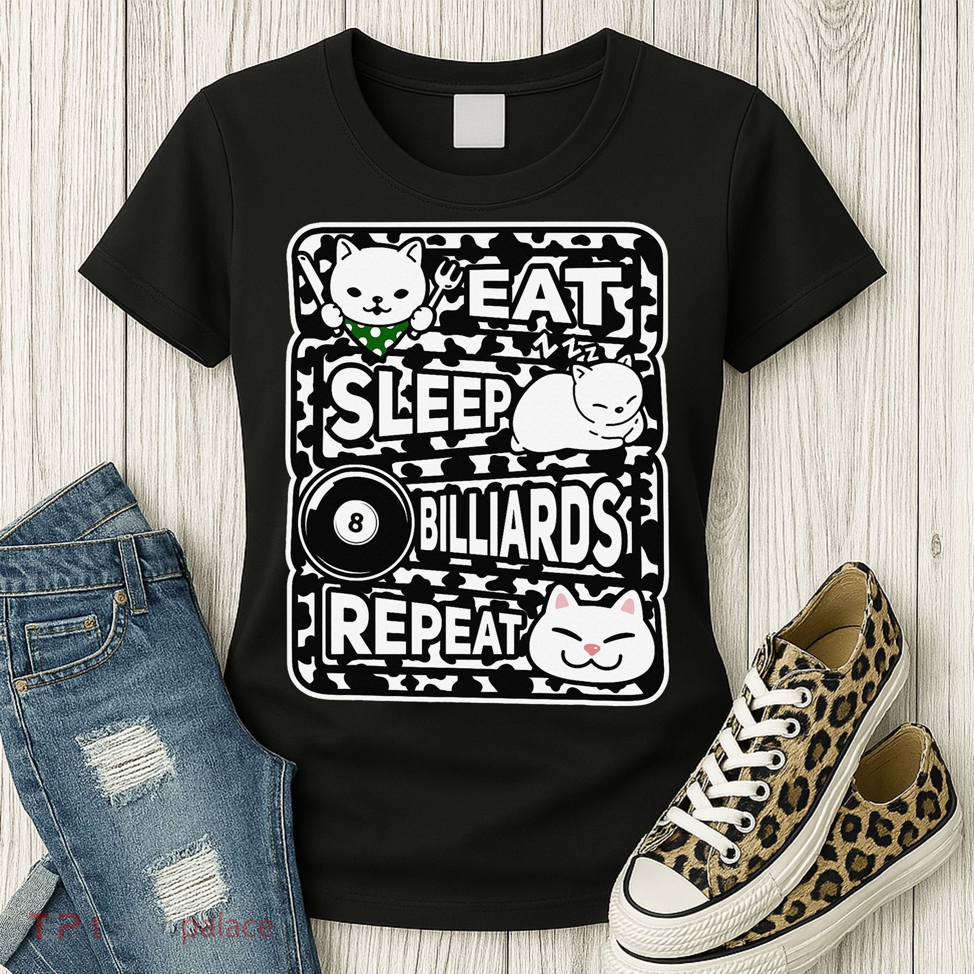 Eat Sleep Billiards Repeat Billiards Lover Outfit Women's T-Shirt