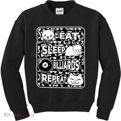 Eat Sleep Billiards Repeat Billiards Lover Outfit Kids Sweatshirt