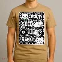 Eat Sleep Billiards Repeat Billiards Lover Outfit T-Shirt thumb 3