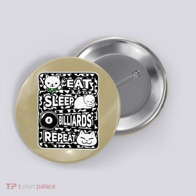 Eat Sleep Billiards Repeat Billiards Lover Outfit Button