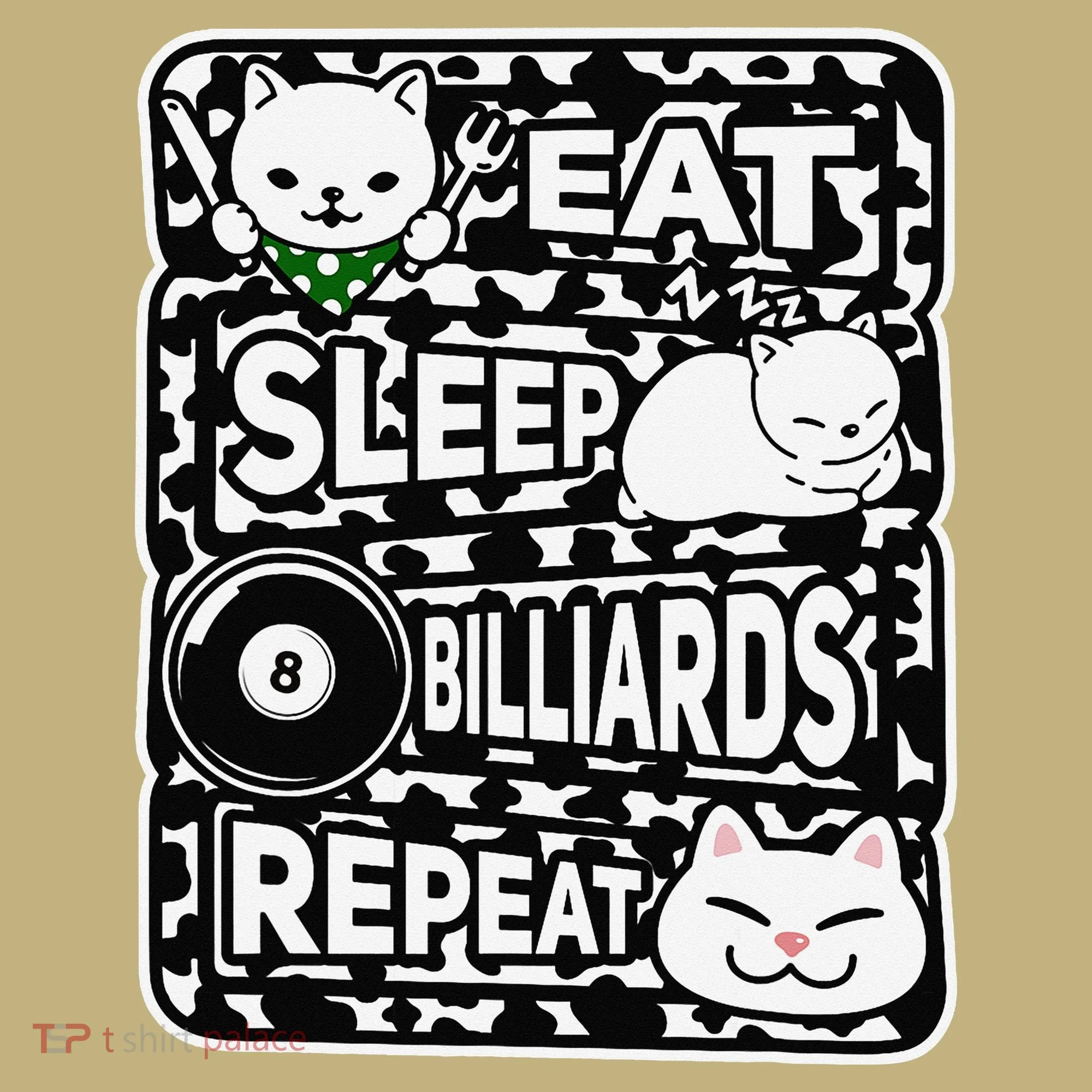 Eat Sleep Billiards Repeat Billiards Lover Outfit Button