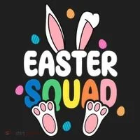 Easter Squad Bunny Holiday Colorful Golf Towel thumb 3