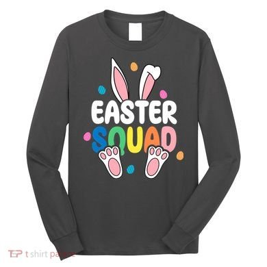 Easter Squad Bunny Holiday Colorful Long Sleeve Shirt