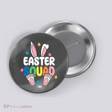 Easter Squad Bunny Holiday Colorful Button