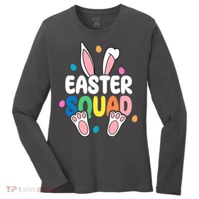 Easter Squad Bunny Holiday Colorful Women's Long Sleeve Shirt