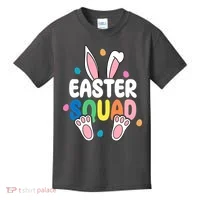 Easter Squad Bunny Holiday Colorful Kids T-Shirt thumb 0