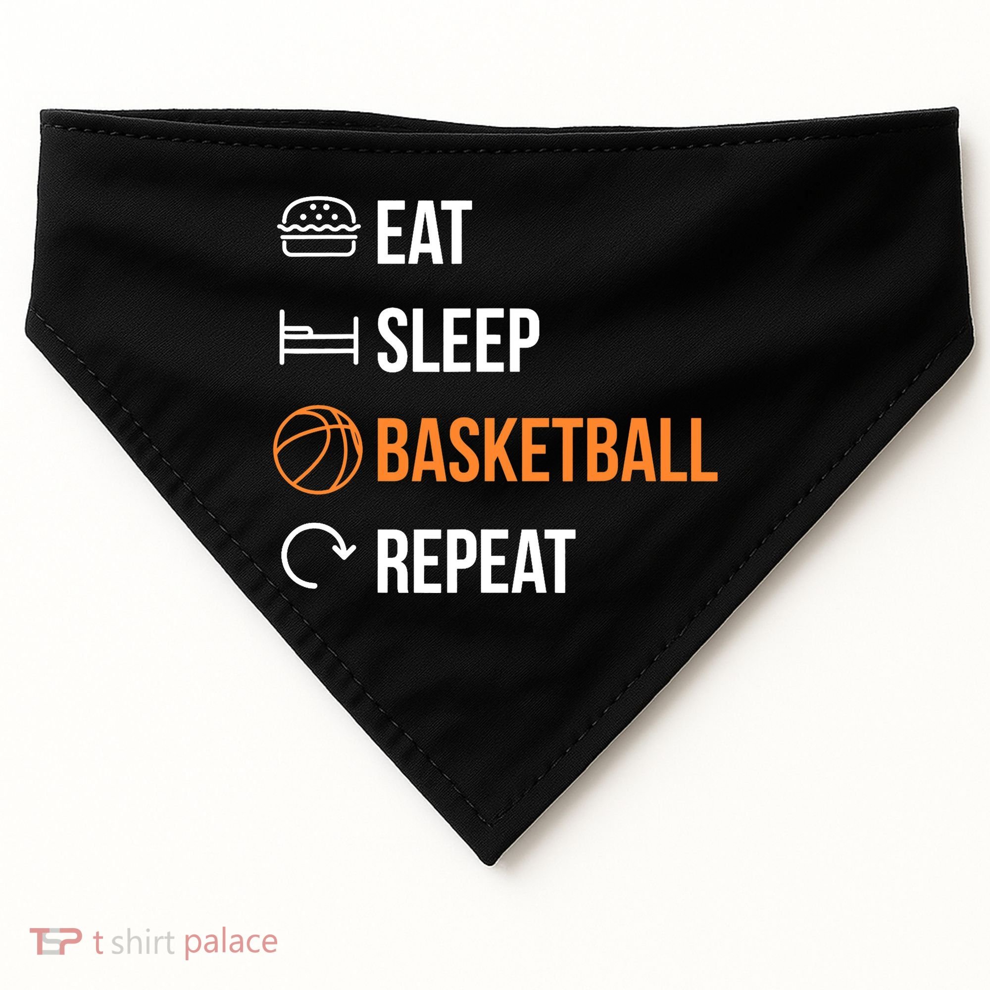 Eat Sleep Basketball Repeat | Basketball USA-Made Doggie Bandana