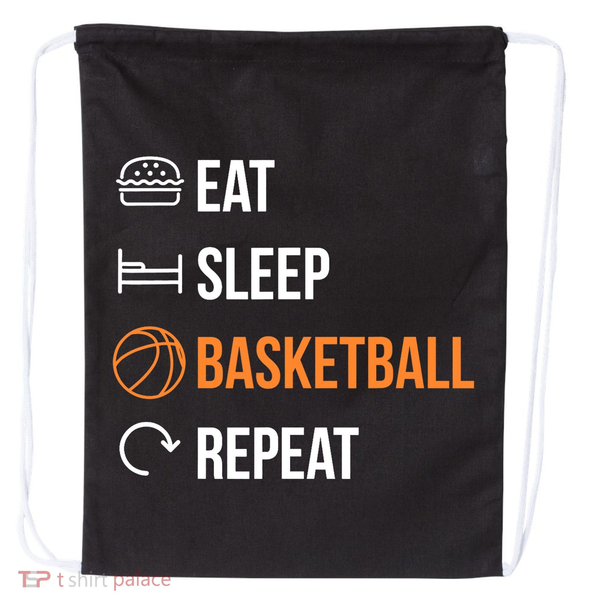 Eat Sleep Basketball Repeat | Basketball Drawstring Bag