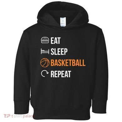 Eat Sleep Basketball Repeat | Basketball Toddler Hoodie