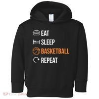 Eat Sleep Basketball Repeat | Basketball Toddler Hoodie thumb 0