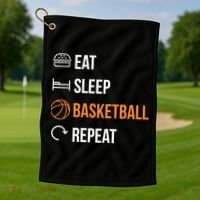 Eat Sleep Basketball Repeat | Basketball Golf Towel thumb 1