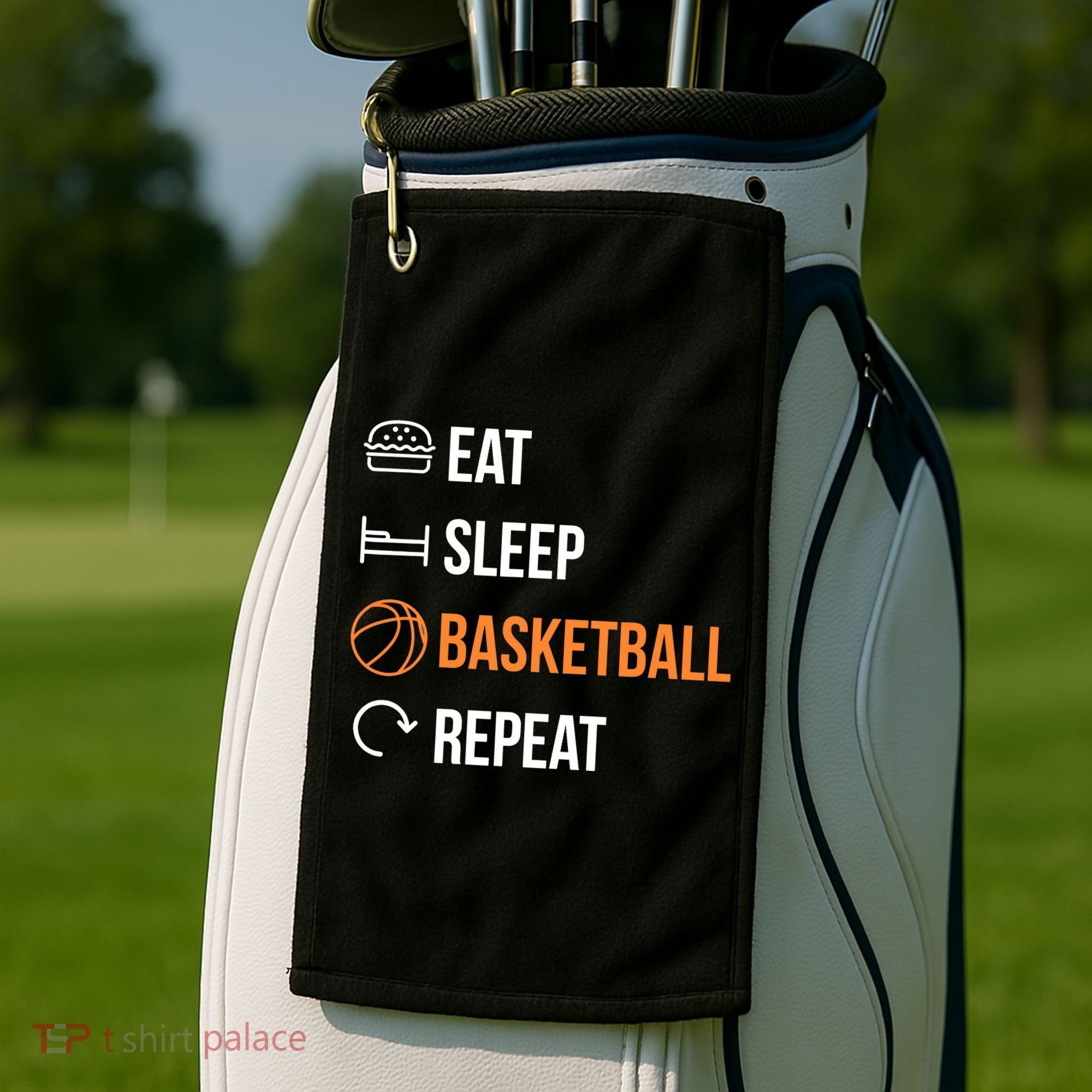 Eat Sleep Basketball Repeat | Basketball Golf Towel
