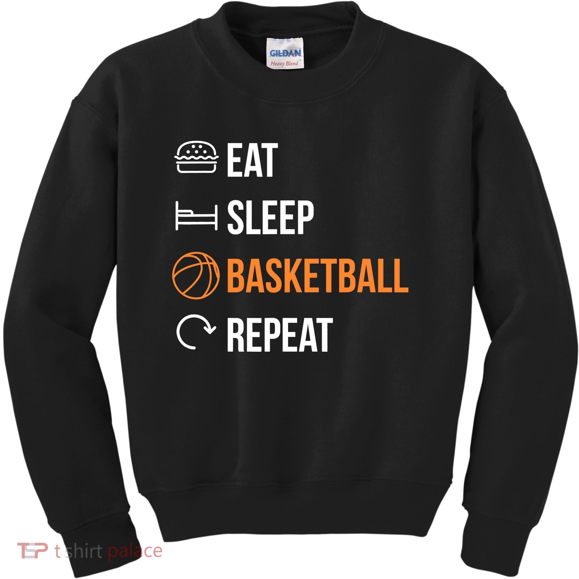 Eat Sleep Basketball Repeat | Basketball Kids Sweatshirt
