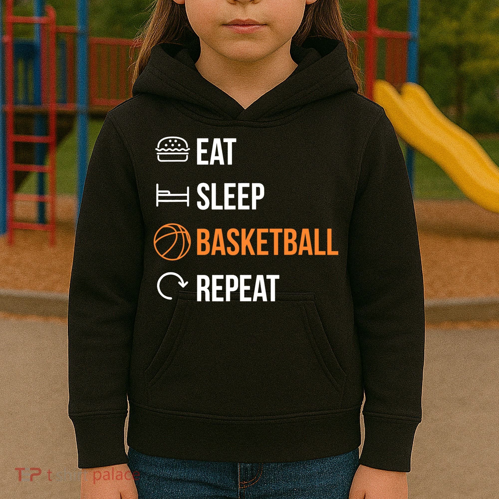 Eat Sleep Basketball Repeat | Basketball Kids Hoodie