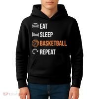 Eat Sleep Basketball Repeat | Basketball Kids Hoodie thumb 4