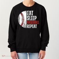Eat Sleep Baseball Repeat Funny Baseball Players Women's Sweatshirt thumb 0