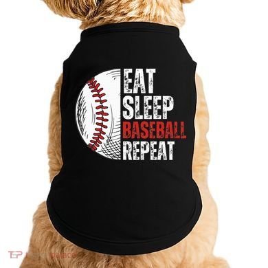 Eat Sleep Baseball Repeat Funny Baseball Players Doggie Tank