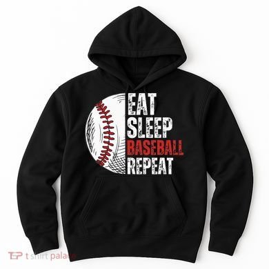 Eat Sleep Baseball Repeat Funny Baseball Players Hoodie