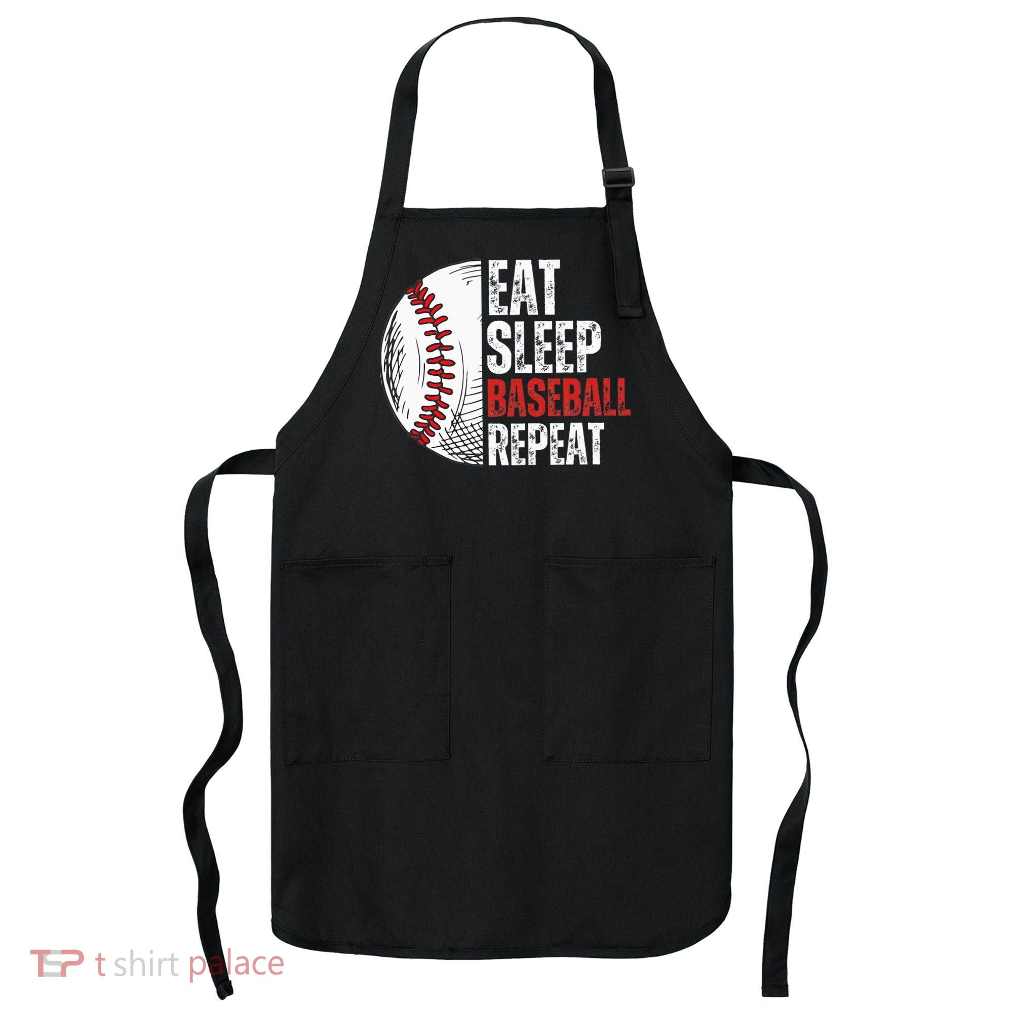 Eat Sleep Baseball Repeat Funny Baseball Players Apron