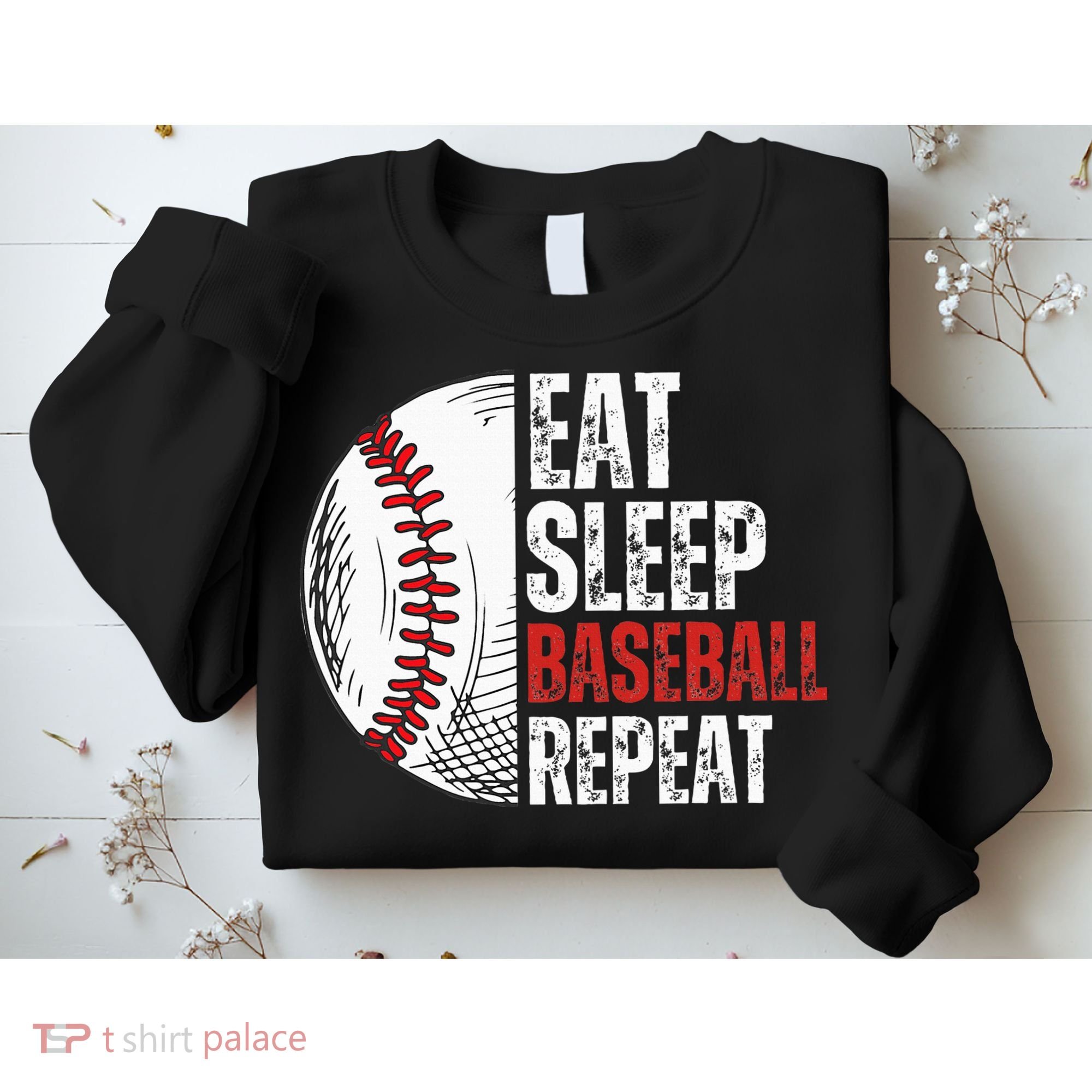 Eat Sleep Baseball Repeat Funny Baseball Players Sweatshirt