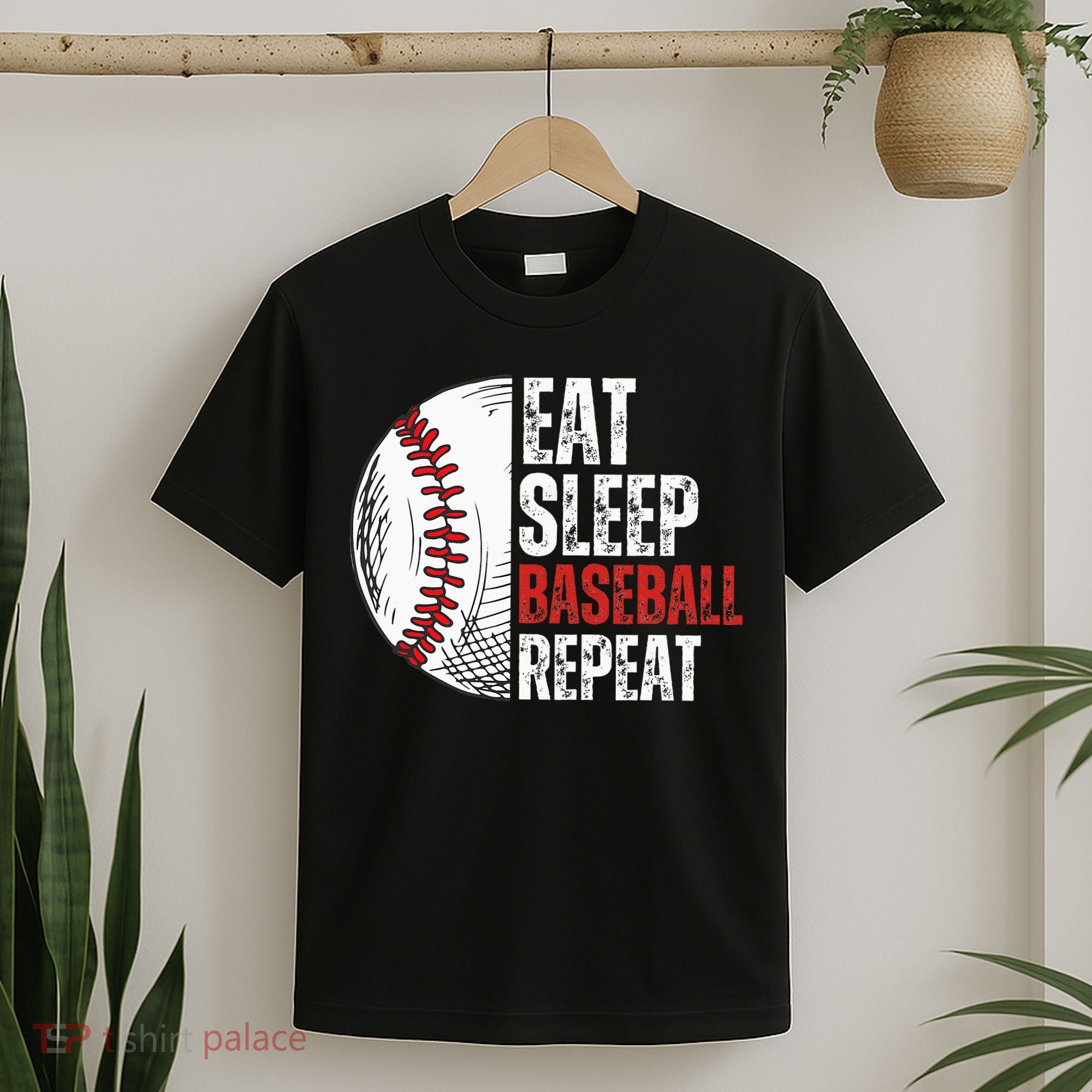 Eat Sleep Baseball Repeat Funny Baseball Players T-Shirt