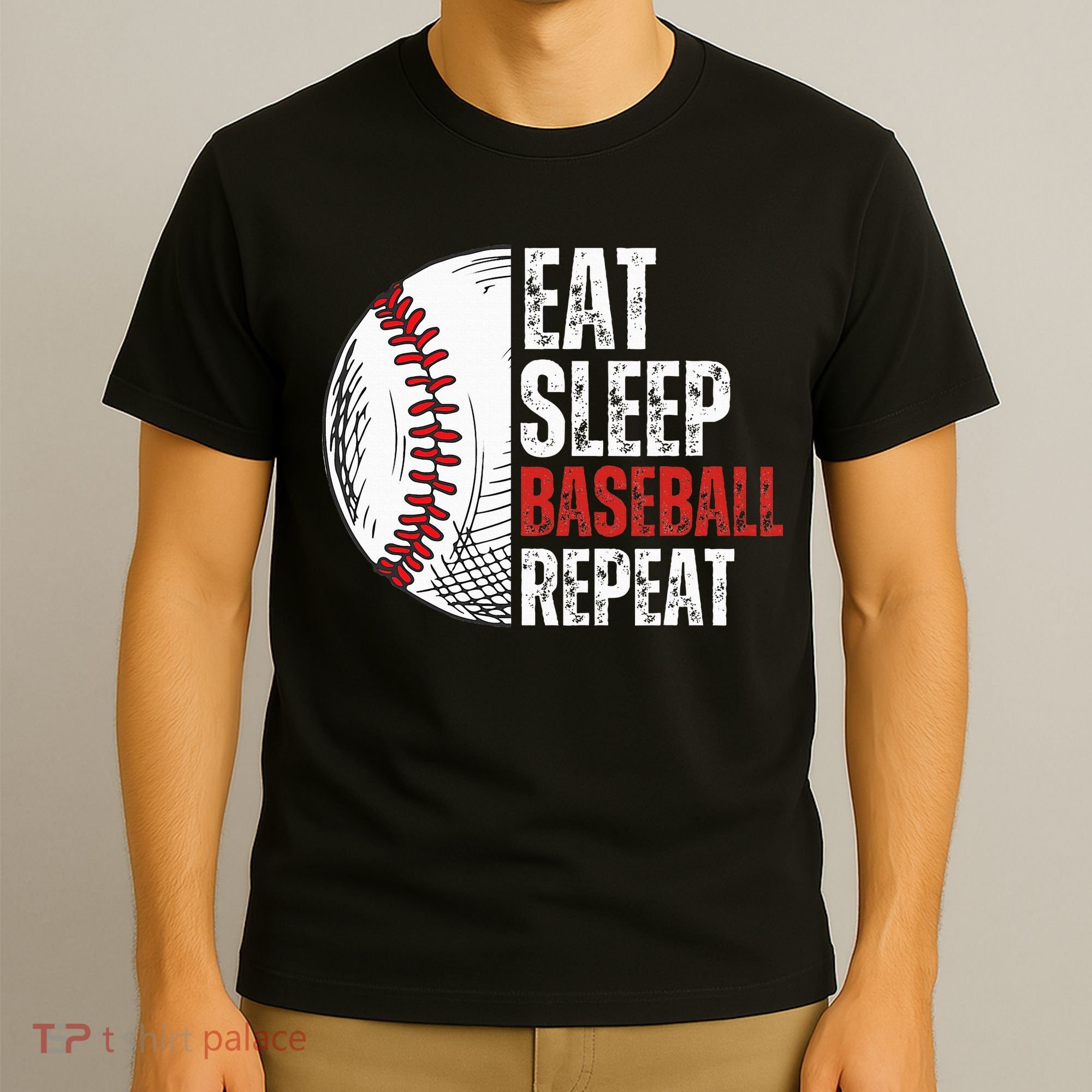 Eat Sleep Baseball Repeat Funny Baseball Players T-Shirt