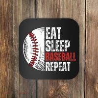 Eat Sleep Baseball Repeat Funny Baseball Players Coaster thumb 0