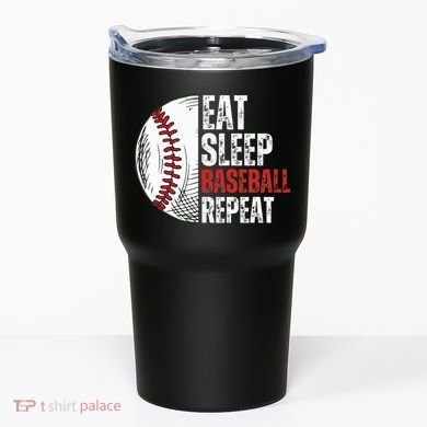 Eat Sleep Baseball Repeat Funny Baseball Players Tumbler