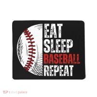 Eat Sleep Baseball Repeat Funny Baseball Players Mousepad thumb 0