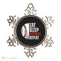 Eat Sleep Baseball Repeat Funny Baseball Players Ornament thumb 0