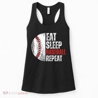 Eat Sleep Baseball Repeat Funny Baseball Players Women's Tank Top thumb 0