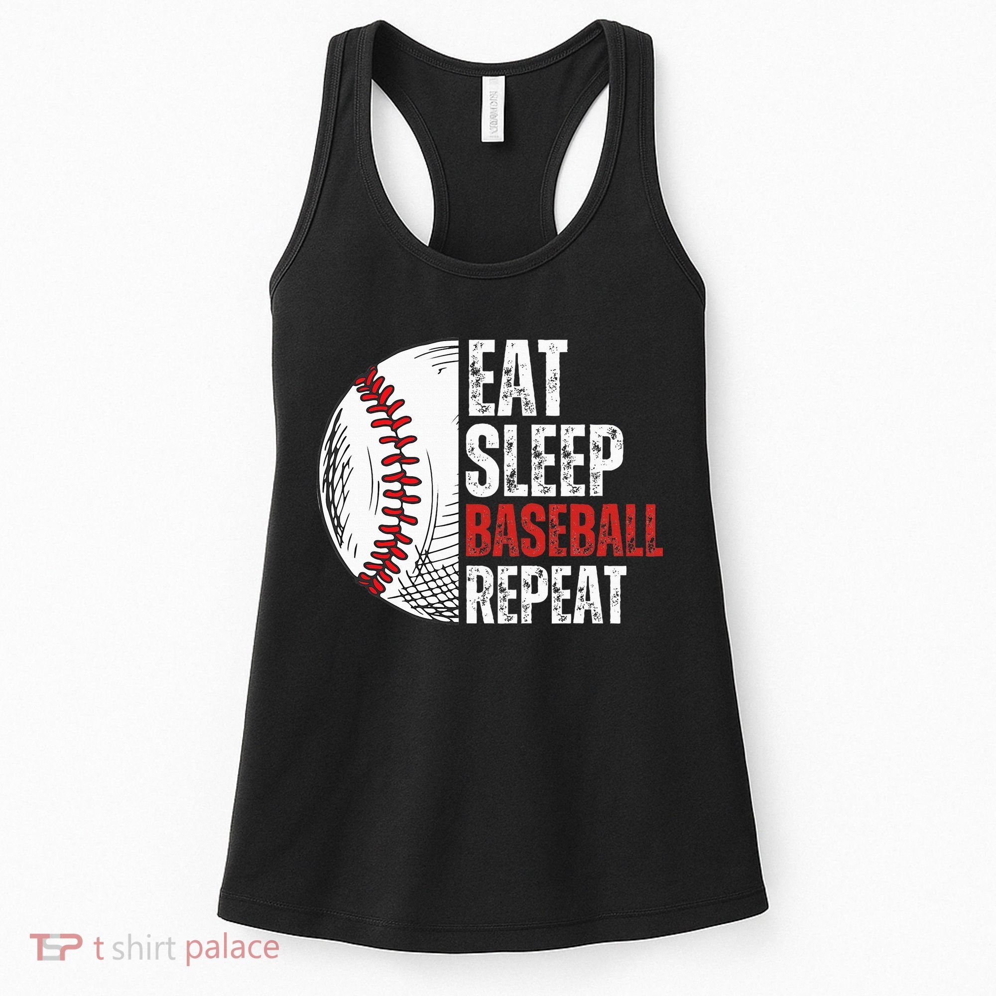 Eat Sleep Baseball Repeat Funny Baseball Players Women's Tank Top