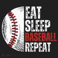 Eat Sleep Baseball Repeat Funny Baseball Players Hat thumb 2