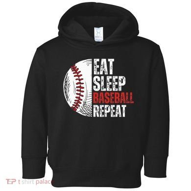 Eat Sleep Baseball Repeat Funny Baseball Players Toddler Hoodie