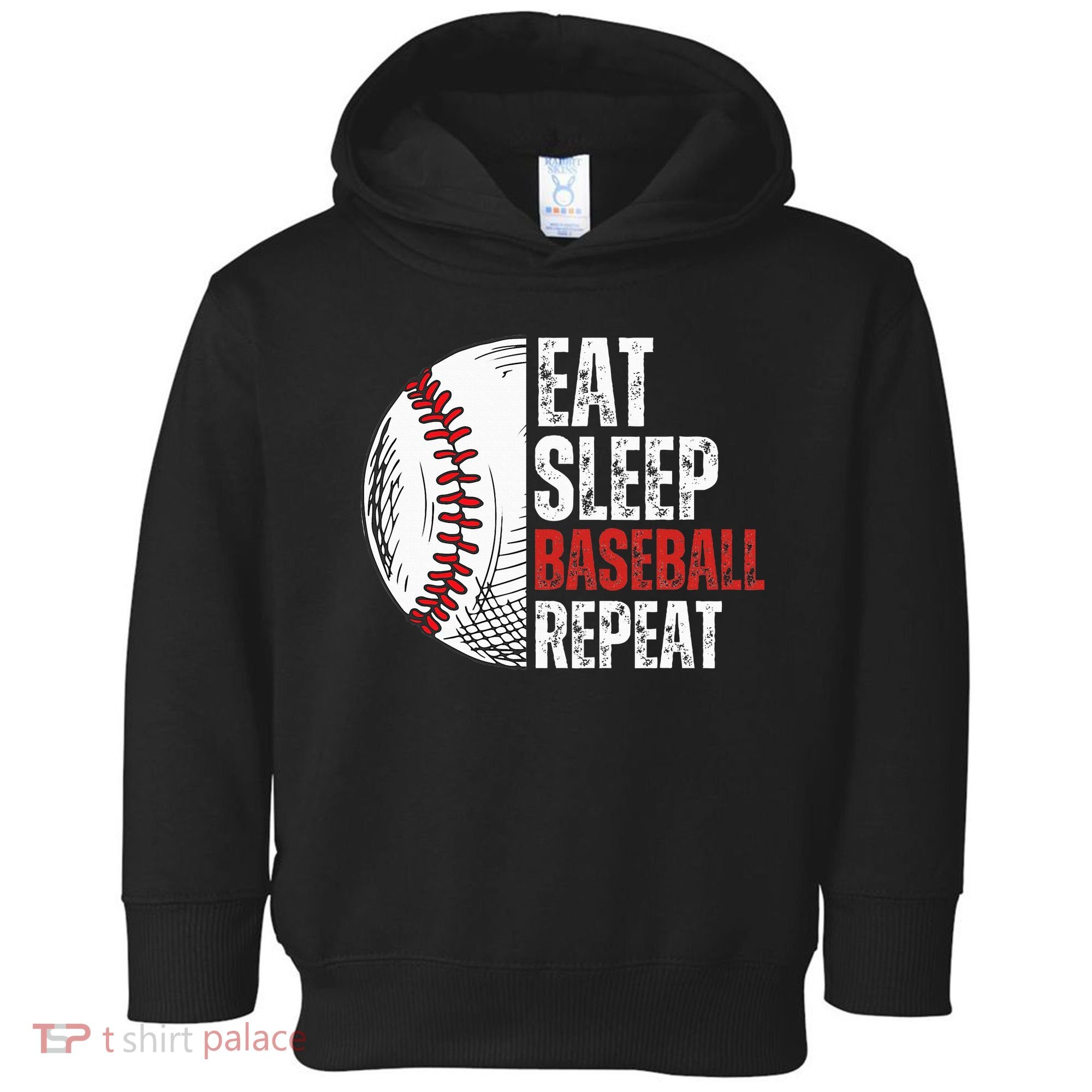 Eat Sleep Baseball Repeat Funny Baseball Players Toddler Hoodie