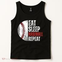 Eat Sleep Baseball Repeat Funny Baseball Players Tank Top thumb 2