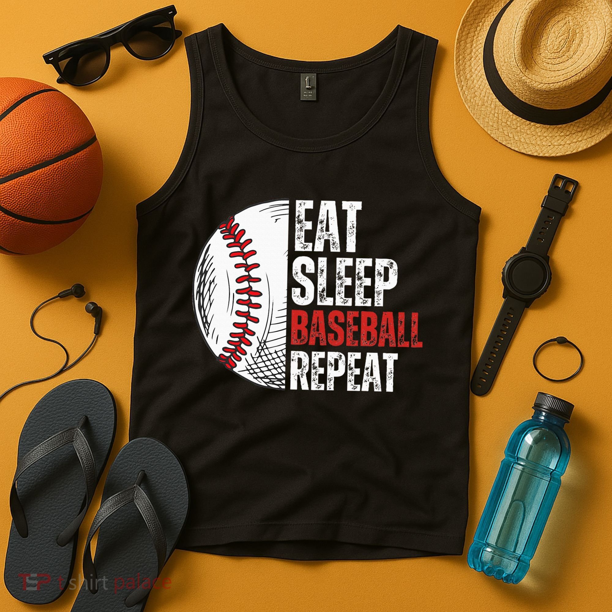 Eat Sleep Baseball Repeat Funny Baseball Players Tank Top