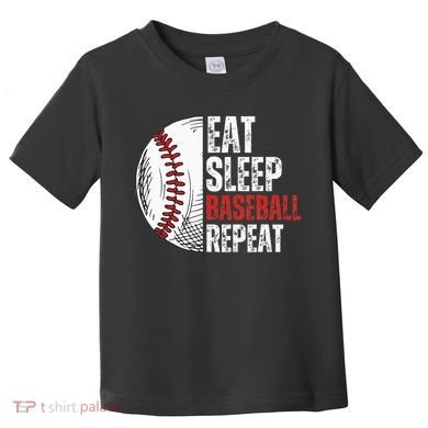 Eat Sleep Baseball Repeat Funny Baseball Players Toddler T-Shirt