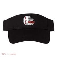 Eat Sleep Baseball Repeat Funny Baseball Players Visor thumb 0