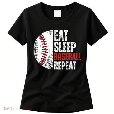 Eat Sleep Baseball Repeat Funny Baseball Players Women's T-Shirt