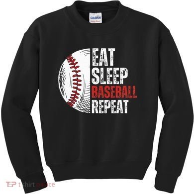 Eat Sleep Baseball Repeat Funny Baseball Players Kids Sweatshirt