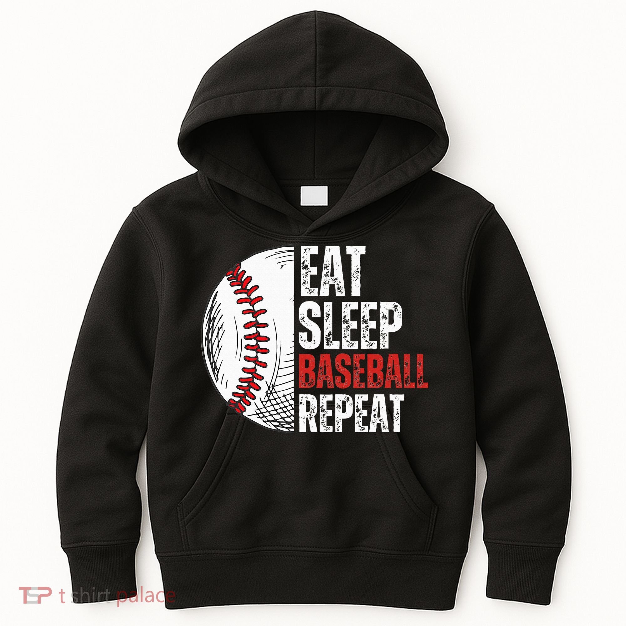 Eat Sleep Baseball Repeat Funny Baseball Players Kids Hoodie